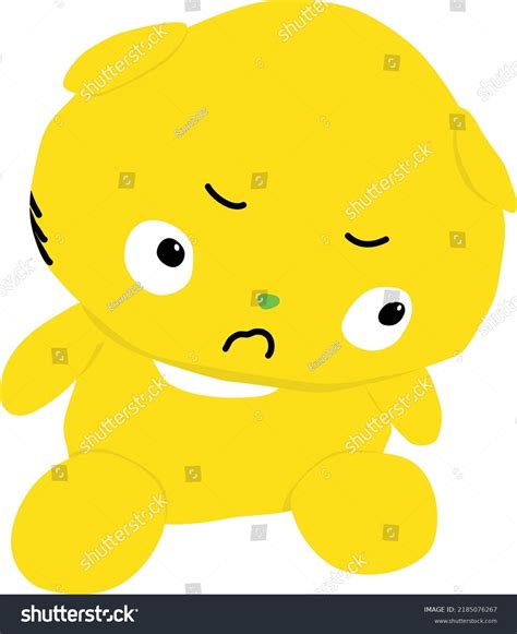 Confused Yellow Cat Mustache Eyebrows Stock Vector Royalty Free