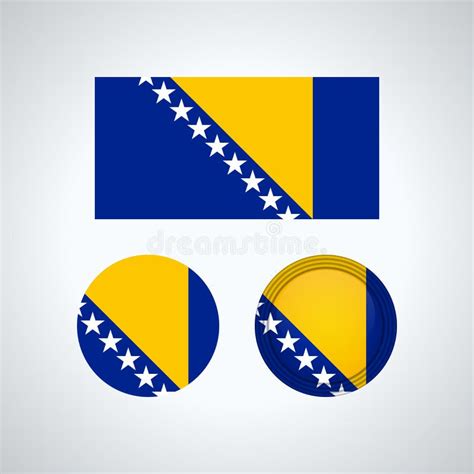 Bosnia Herzegovina Trio Flags Illustration Stock Vector Illustration