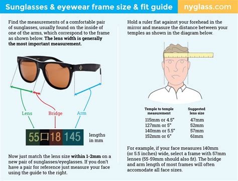 How To Choose The Right Size Sunglasseseyewear Frame Size And Fit Guide Glasses Guide Eyewear