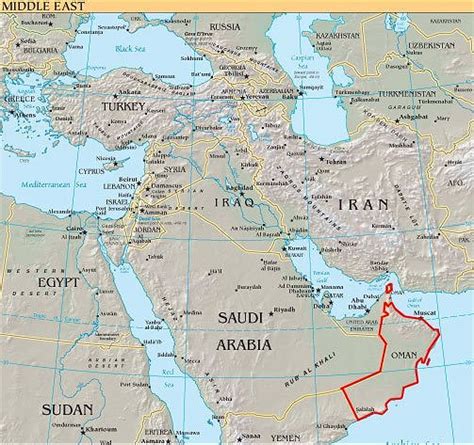 Länderinfo Oman Übersichtskartenlage