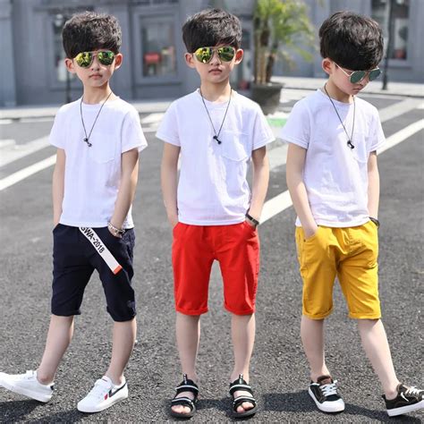 4 14 Age Children Boy Summer Clothing Set Cotton Linen Comfortable