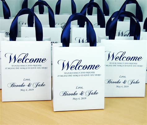 25 Navy Blue Wedding Welcome Bags For Favor For Guests Etsy Wedding