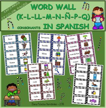 Need more than just words starting with q ? WORD WALL (consonants) in Spanish / MURO DE PALABRAS ...