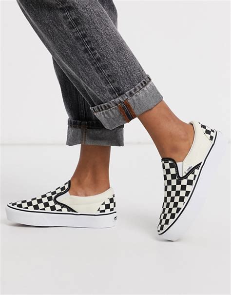 Find checkerboard slip on at vans. Vans Classic Slip-On Platform sneakers in checkerboard | ASOS