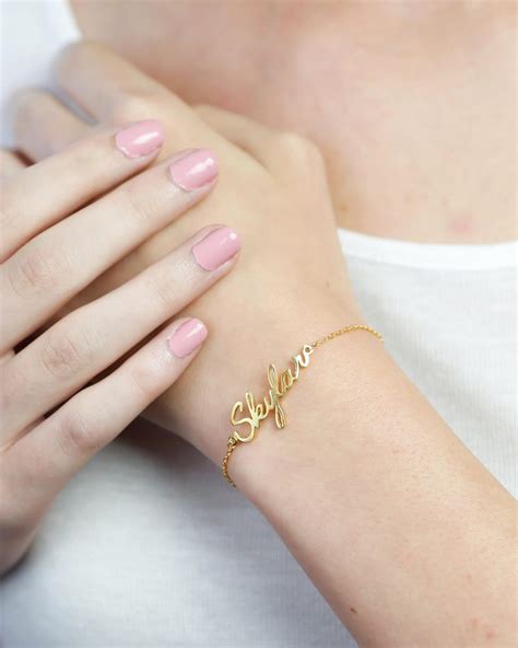 Name Bracelet Dainty Initials Bracelet Personalized Etsy