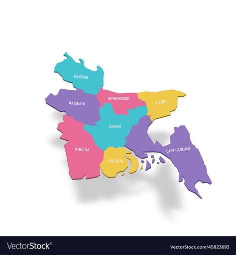 Bangladesh Political Map Of Administrative Vector Image 110880 Hot