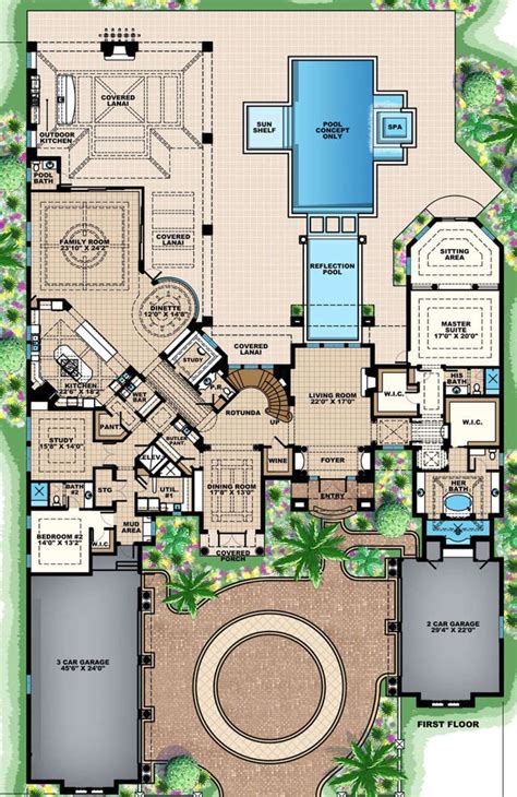 House Plan 1018 00223 Mediterranean Plan 8359 Square Feet 5