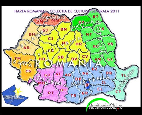 Colectia De Cultura Generala Romania O Lista Colorata Cu Judete Si Regiuni