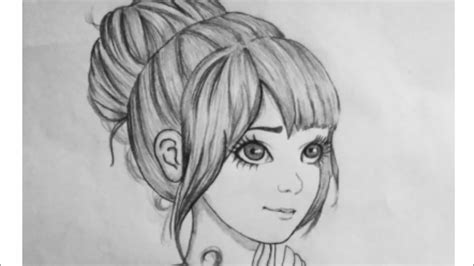 Cartoon Girl Pencil Sketch Youtube