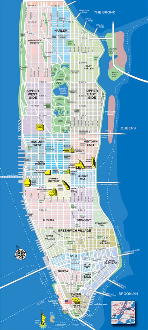 Manhattan Tourist Map Manhattan New York • Mappery