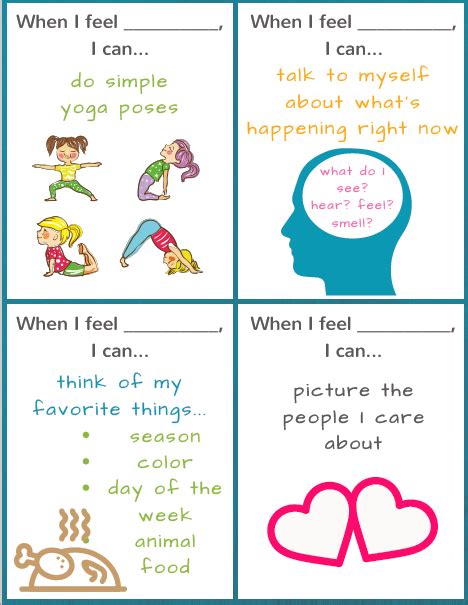 Ready To Use Coping Skills Cue Cards Calming Version