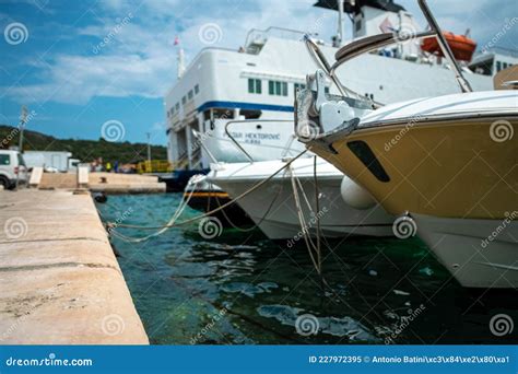 Boats Harboured In A Small Port On The Island Of Vis Croatia