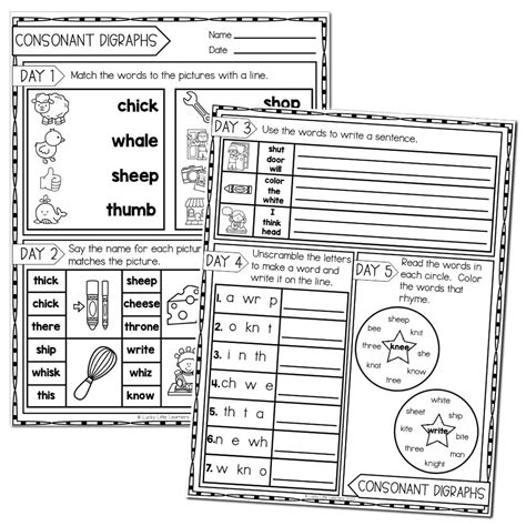 2nd Grade Phonics Worksheets Consonant Digraphs Lucky Little Learners