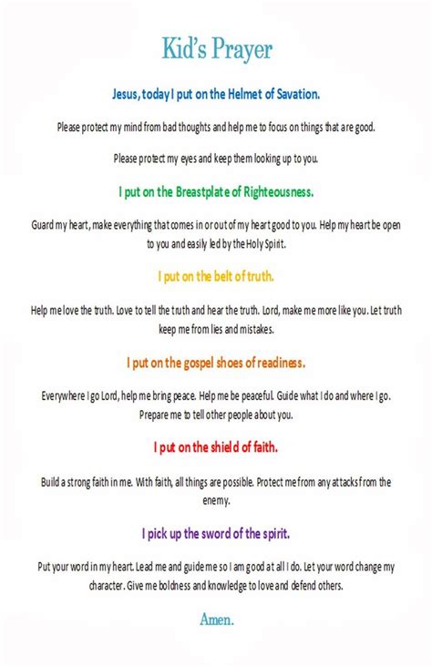 At esl kids world we offer high quality printable pdf worksheets for teaching young learners. learntodokidmin: Armor of God - Kid's Prayer | Prayers for children, Armor of god, Bible study ...