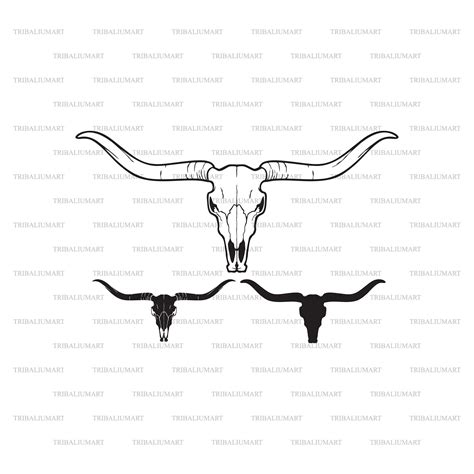 Longhorn Head Skull Bull Or Cow Icon Cut Files For Cricut Etsy
