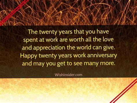 Happy 20th Work Anniversary Wishes And Quotes Wish Insider