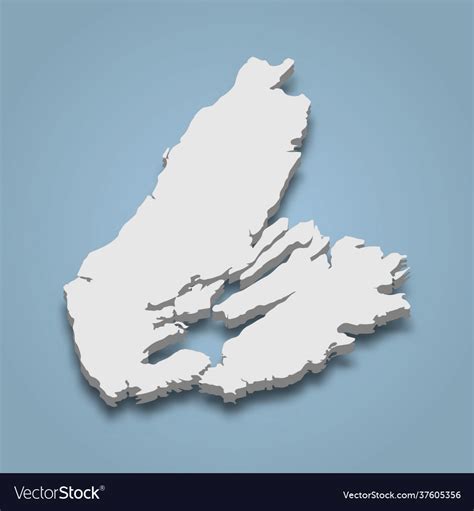 3d Isometric Map Cape Breton Is An Island Vector Image