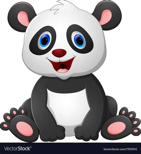 Cute Baby Panda Cartoon Royalty Free Vector Image