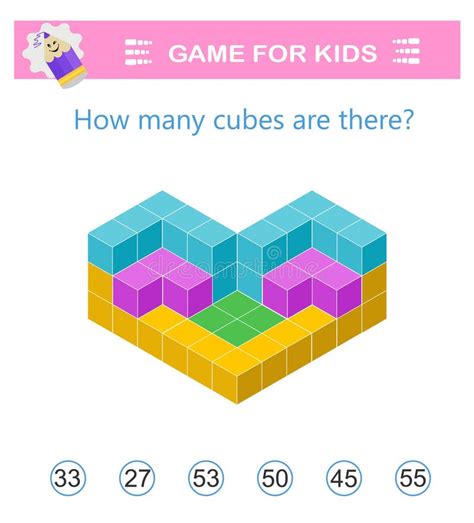 Math Game Attention Tasks For Children Kids Activity Sheet Stock