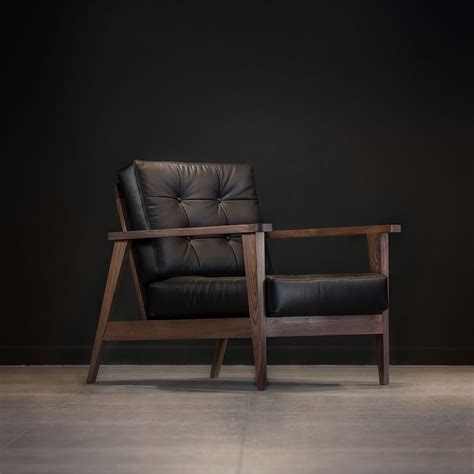 Pinzon armchair in rainforest rabble velvet. The Mid-Century Show Wood Armchair, Black Leather (With ...