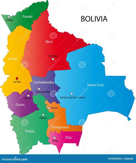 Map Of Bolivia Royalty Free Stock Image Image 8565926