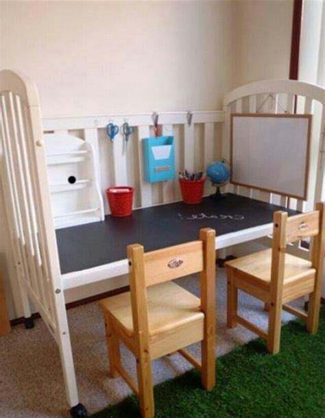 Turn An Old Crib Into Kids Desk With Images Old Cribs Diy Crib