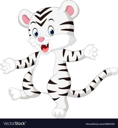 Cute Baby White Tiger Royalty Free Vector Image