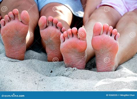 Two Pair Of Bare Feet Royalty Free Stock Photo Image