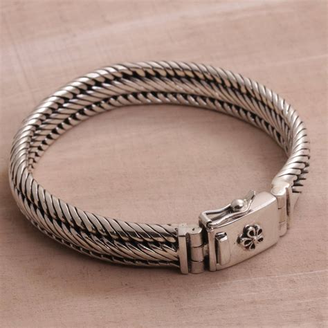 Unicef Market Artisan Crafted Sterling Silver Braided Bracelet From Bali Eternal Shine