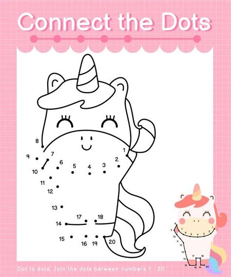 Connecting Numbers Worksheets Unicorn