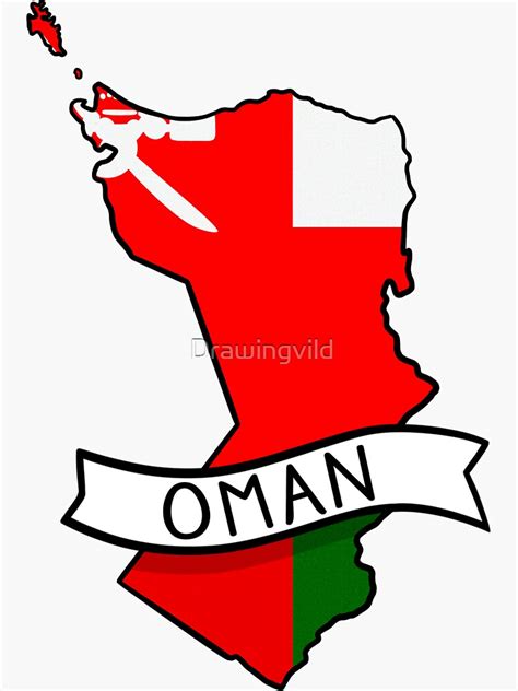Oman Flag Map Sticker Sticker For Sale By Drawingvild Redbubble