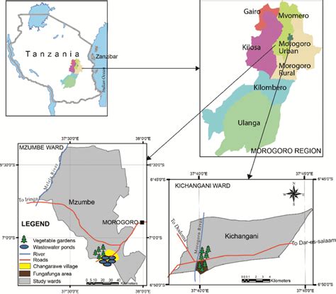 Map Of Morogoro Region Tanzania Showing Changarawe And Fungafunga