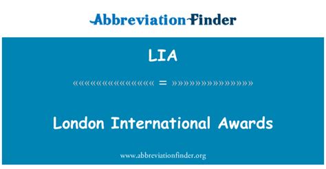 Lia Definición Premios Internacionales Londres London International