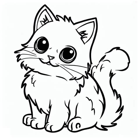 Desenhos De Um Pequeno Gato Fofo Para Colorir E Imprimir