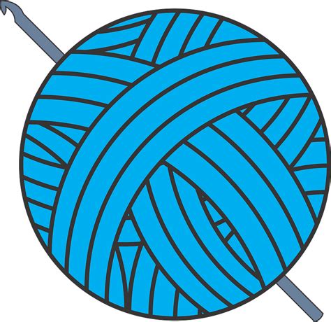 Ball Of Blue Yarn And Crochet Hook Clipart Free Download Transparent PNG Creazilla