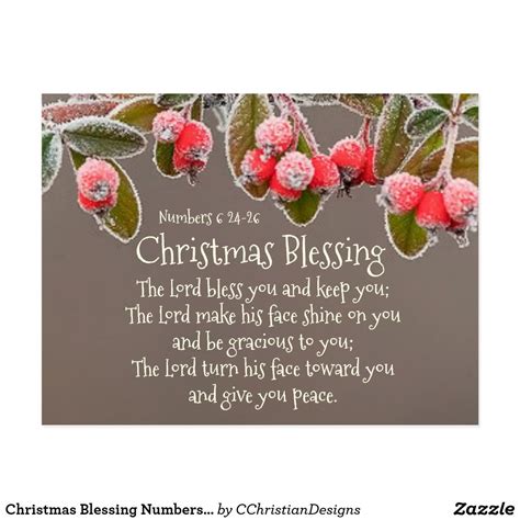 Christmas Blessing Numbers 624 The Lord Bless You Postcard Zazzle