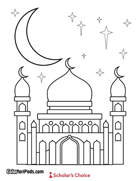 Eid Ramadan Fitr Adha Mubarak Kleurplaten Coloringhome Mewarnai Malbuch