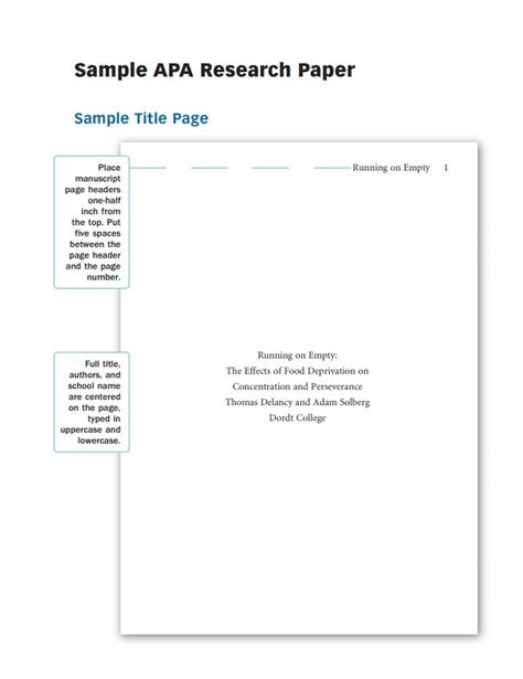 Apa style requires brief references in the text of the paper and complete reference information at the end of the paper. Research Paper Example - Outline and Free Samples