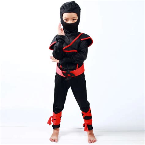 Boys Kids Ninja Assassin Japanese Samurai Warrior Fancy Dress Cosplay