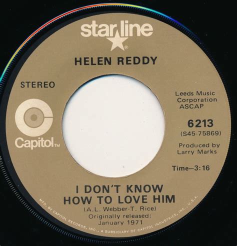 Helen Reddy I Dont Know How To Love Him Vinyl Discogs
