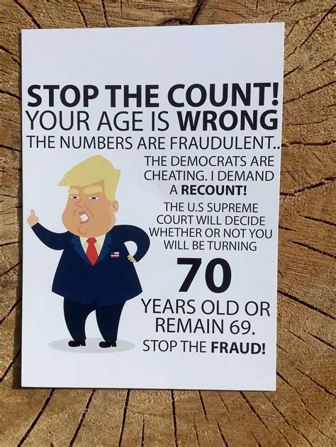 Funny 70th Birthday Card Funny Trump 70th Birthday Card Etsy
