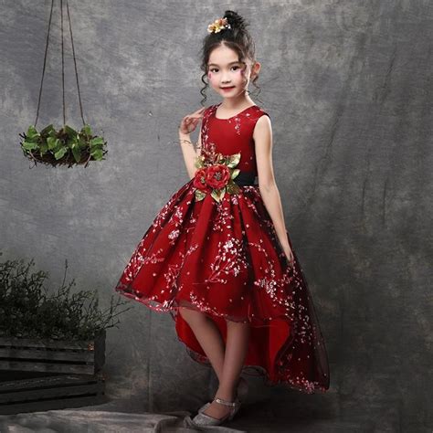 New Brand Flower Girls Dress Kids Princess Party Wedding Gowns For