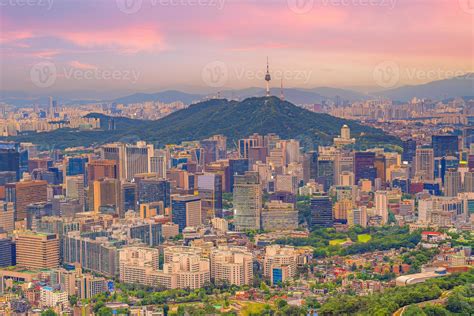 Downtown Seoul City Skyline Cityscape Of South Korea 21853754 Stock