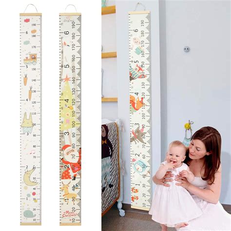 Childrens Height Ruler Baby Growth Height Chart Canvas And Wood