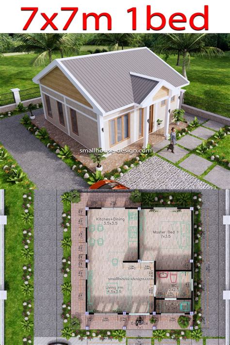 House Design 7x7 With 2 Bedrooms Full Plans House Plans 3d