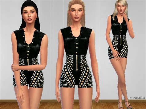 The Sims Resource Leather Studded Bodysuit