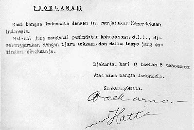 Teks proklamasi adalah sebuah naskah teks yang berisi pernyataan atau proklamasi kemerdekaan indonesia yang menandakan bahwa negara. Teks Proklamasi Kemerdekaan Indonesia 17 Agustus 1945 Lengkap (Gambar HD) | Dukuntekno