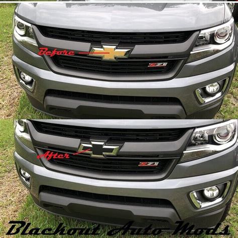 Matte Black Grill And Tailgate Bowtie Vinyl Emblem Overlay Decals Chevy