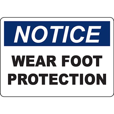 Notice Wear Foot Protection Sign Graphic Products