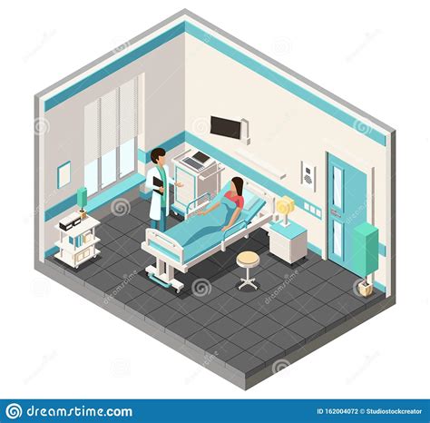 Medical Concept Doctor And Patient In Hospital Room Stock Vector